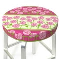 flowers Pink B Round Bar Stool Seat Covers, Elastic Round Chair Cover