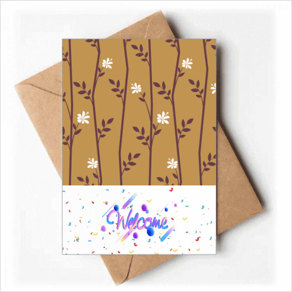 flowers drawing classic pattern Welcome Back Greeting Cards Envelopes Blank