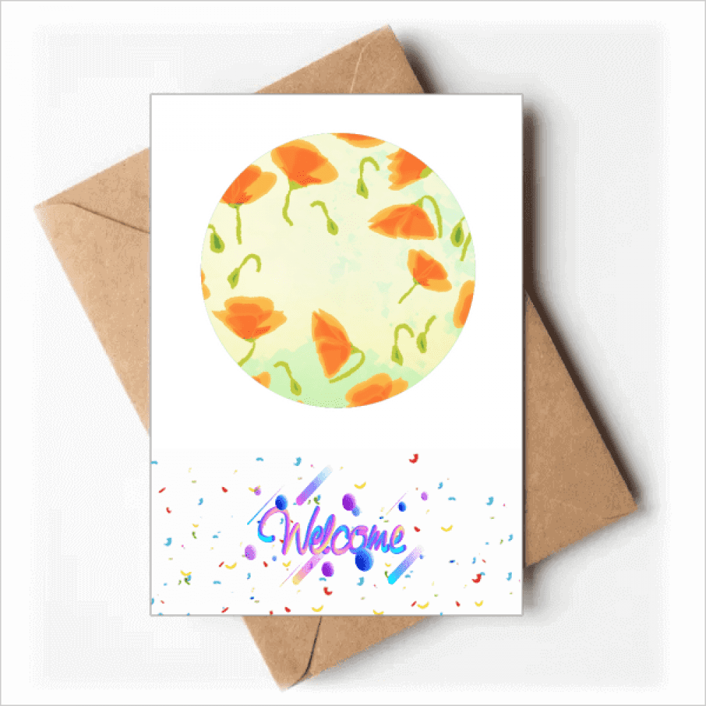 flowers en decoration painting Welcome Back Greeting Cards Envelopes Blank