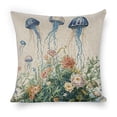 thumbnail image 1 of flowers jellyfish Linen toss pillowcase decoration pillowcase gifting preferred 20x20 inch cushion cover sofa pillowcase sofa bedroom living room car, 1 of 7