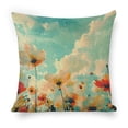 thumbnail image 1 of flowers sky cloudslinen toss pillowcase decoration pillowcase gifting preferred 20x20inch cushion cover sofa pillowcase sofa bedroom living room car, 1 of 8