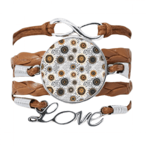 flowers yellow black petals spots bracelet love chain ornament wristband