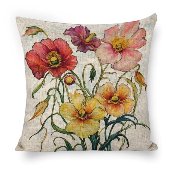 flowersLinen toss pillowcase decoration pillowcase gifting preferred 18x18 inch cushion cover sofa pillowcase sofa bedroom living room car