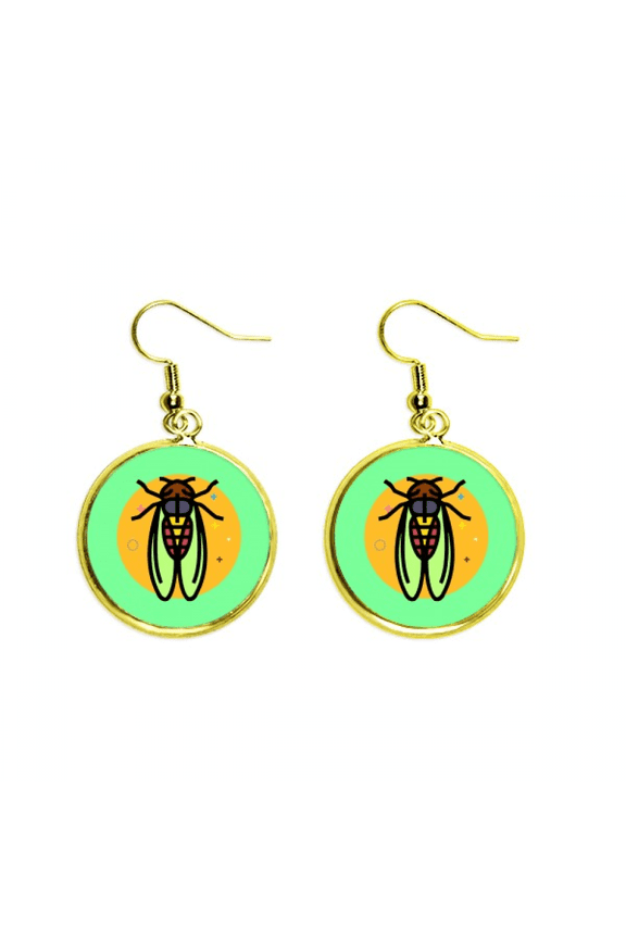 fly insect mosquito bug winged drawing earring dangle en drop earring jewelry woman