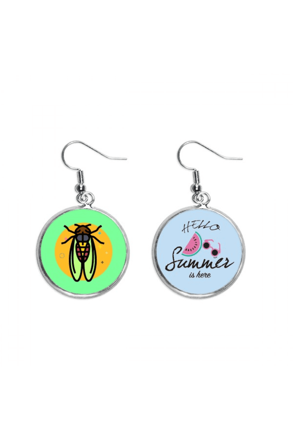 fly insect mosquito bug winged drawing earring drop summer watermelon earring wear