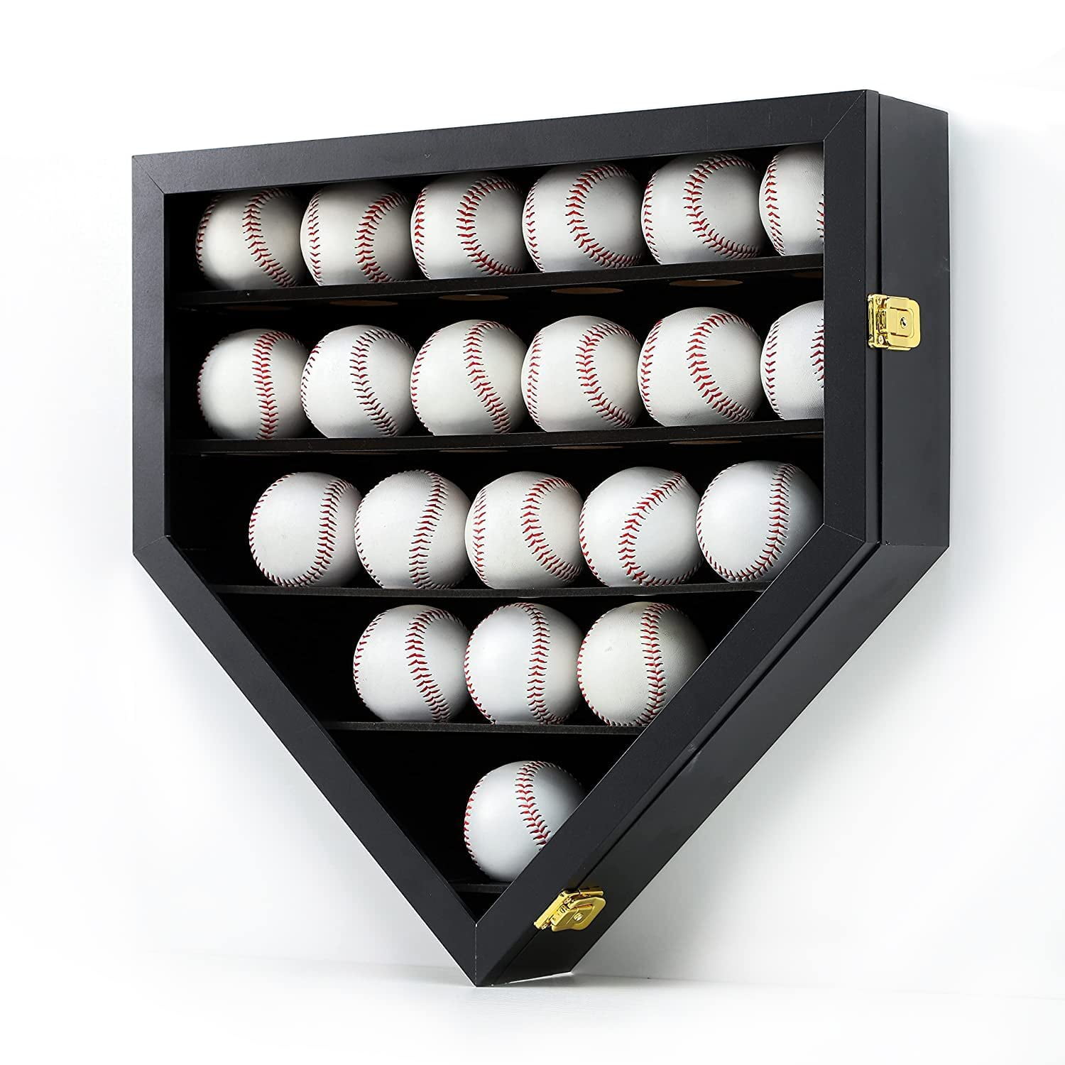 flybold Baseball Display Case 20 Pack Extra Large Black (92 Clear