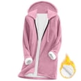thumbnail image 1 of flyskyup Fleece Lined Jackets for Women Full Zip Warm Hooded Coats Winter Outerwear with Pockets, 1 of 9