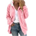 thumbnail image 1 of flyskyup Fuzzy Sherpa Jackets for Women Fleece Plush Hooded Coats Warm Outerwear with Pockets, 1 of 5