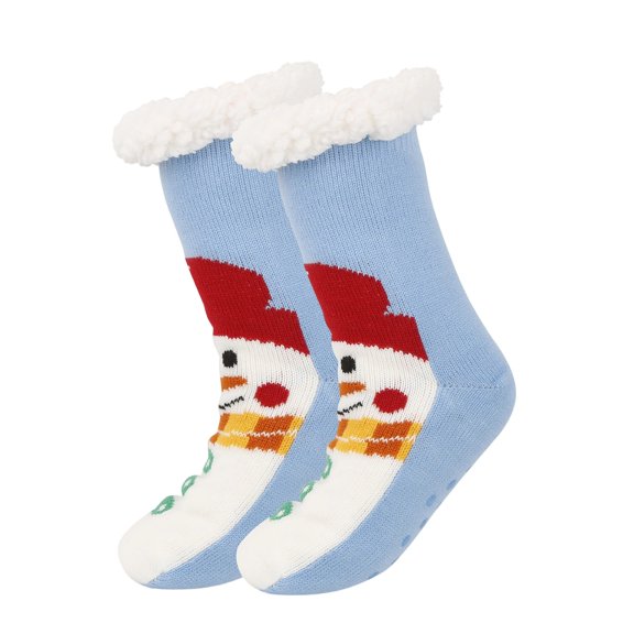 flyskyup Slipper Socks for Women with Grippers Winter Thick Fuzzy Warm Indoor Socks Christmas Gifts Socks