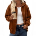 thumbnail image 1 of flyskyup Women's Jackets Lightweight Zip Up Hooded Coats Fall Winter Casual Outerwear with Pockets, 1 of 6