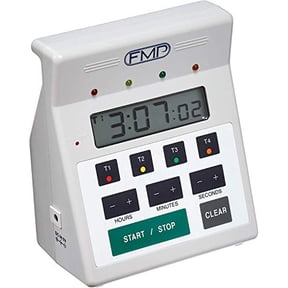 FMP Digital 4 Channel Commercial Kitchen Countdown Timer, Water Resistant, 7-inch Height, White