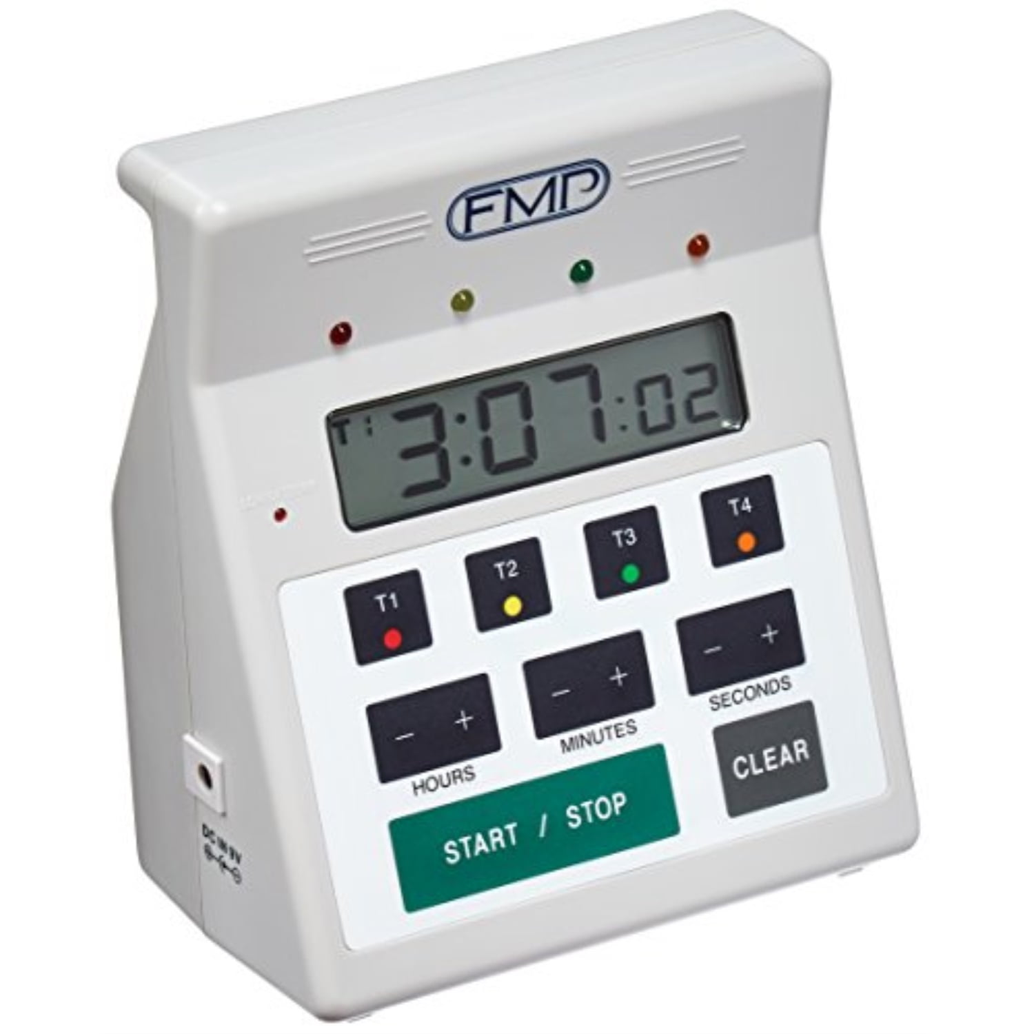 White Digital 4-Channel Kitchen Countdown Timer with Large LCD Display