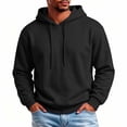 thumbnail image 1 of fnnxeal Mens Sweatshirts Hoodie Fall Long Sleeve Solid Casual Drawstring Black Sweatshirts for Men Size XL, 1 of 9