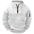 thumbnail image 1 of fnnxeal Mens Sweatshirts Solid Casual Zipper Long Sleeve Hoodie Fall White Sweatshirts for Men Size L, 1 of 7