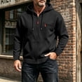 thumbnail image 1 of fnnxeal Mens Sweatshirts Solid Long Sleeve Fall Zipper Casual Hoodie Black Sweatshirts for Men Size L, 1 of 9