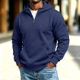 thumbnail image 1 of fnnxeal Mens Sweatshirts Zipper Hoodie Fall Casual Solid Long Sleeve Navy Sweatshirts for Men Size 2XL, 1 of 8