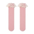 thumbnail image 1 of fnnxnal Knee High Lace Ruffle Socks for Girls, Pink, Breathable Cotton, One Size,Size Free Size, 1 of 4