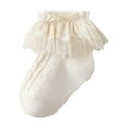 thumbnail image 1 of fnnxnal Soft Cotton Ruffle Lace Ankle Socks for Kids Kids Girls - Yellow Breathable Frilly Dress Socks,Size M, 1 of 2