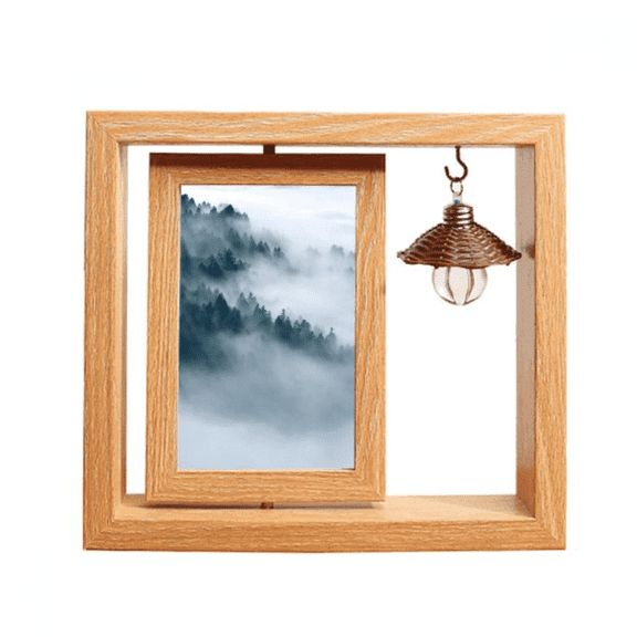 fog  mountain cloud Wooden Rotating Picture Photo Frame 4x6