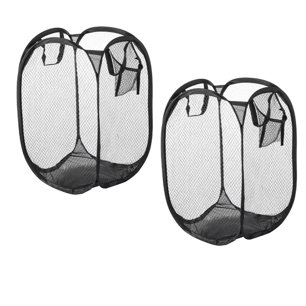 foldable laundry basketMesh popup laundry basket, with durable handle