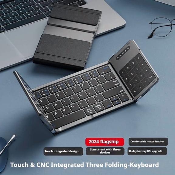 foldable touchpad Keyboard Folding Bluetooth keyboard with Wireless keyboard and mouse number portable keyboard phone touch pa