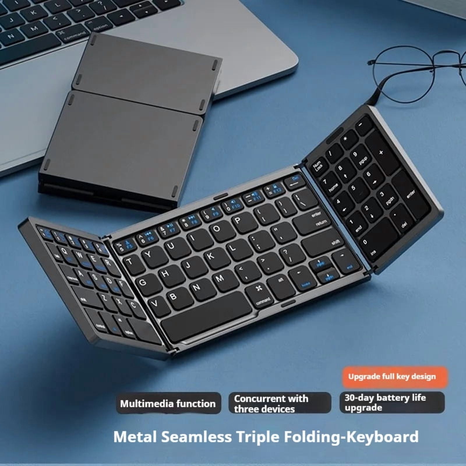 foldable touchpad Keyboard Folding Bluetooth keyboard with  Wireless keyboard and mouse number portable keyboard phone touch pa