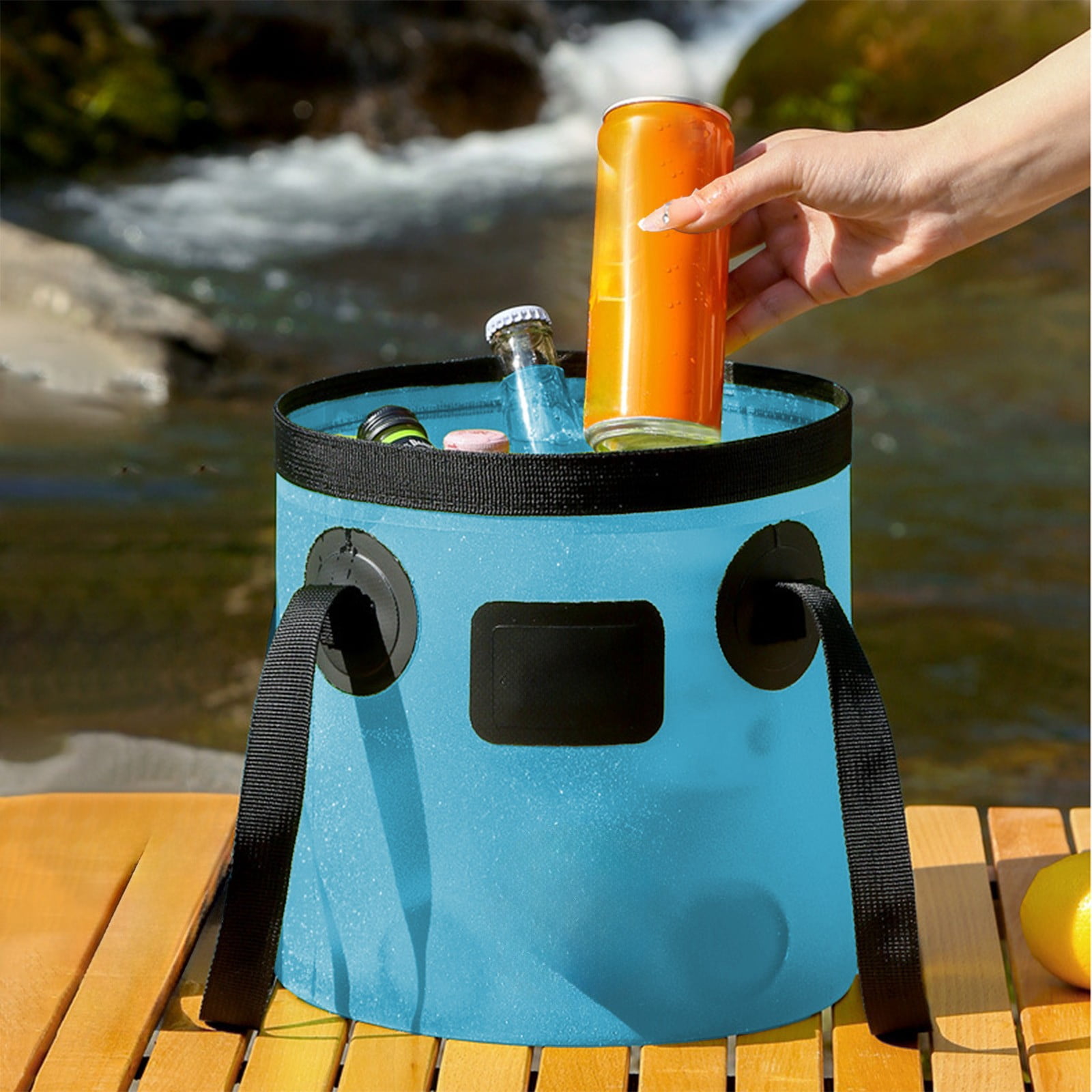 Outdoor Folding Fishing Bucket | Large 10L Portable PVC Washbasin ...