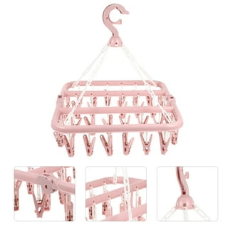 12 Clips Folding Hanging Drying Rack Sock Drying Hanger Multi-functional  Foldable Underwear Socks Clips Plastic Clothes Clamps Hanger 
