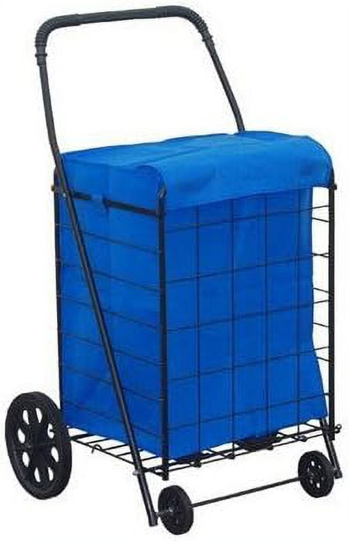 folding shopping cart liner insert with top cover in blue color (liner