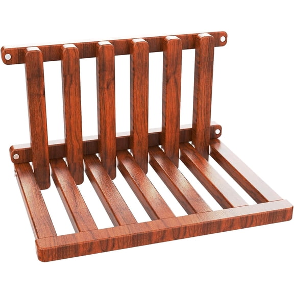 The folding stool is made of beech wood and can withstand 400 pounds. The surface is coated with Walnut paint and polished. Used for changing shoes, showering, folding bedside table(Walnut paint)