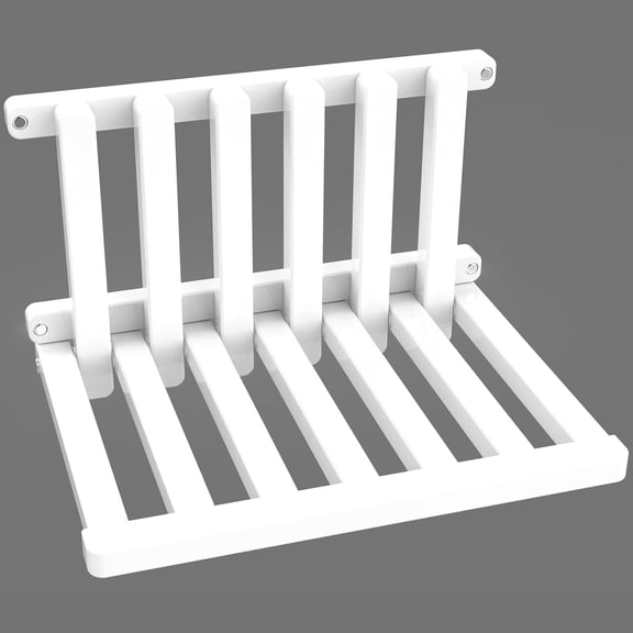 The folding stool is made of beech wood and can withstand 400 pounds. The surface is coated with Walnut paint and polished. Used for changing shoes, showering, folding bedside table(White paint)