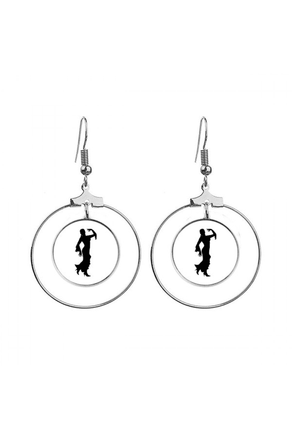 folk dance art performance dancer earrings dangle hoop jewelry drop circle