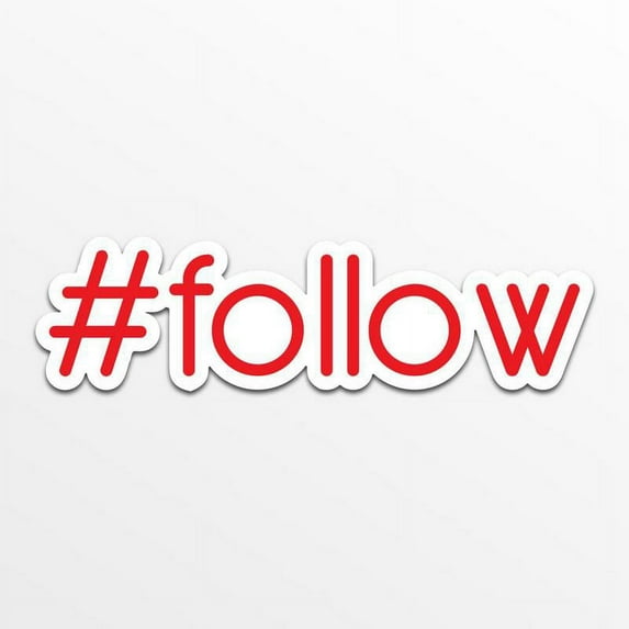 #follow Hashtag (2 Pack) Vinyl Decal Sticker | Cars Trucks Vans SUVs Windows Walls Cups Laptops | Full Color Printed | 2 - 5.5 Inch Decals | KCD2213