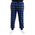 thumbnail image 1 of #followMe Men's Microfleece Buffalo Plaid Pajama Pants with Pockets: Comfortable Joggers (Blue and Black Buffalo Plaid Jogger, Small), 1 of 7