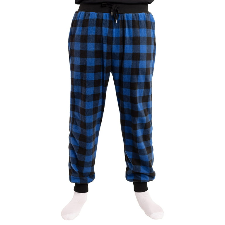 Mens Red & Black Buffalo Plaid Flannel Jogger Sleep Pants Pajama Bottoms
