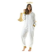 #followme Adult Christmas Onesie for Women Jumpsuit One-Piece Pajamas (Angel, Small)