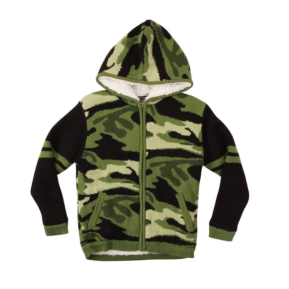 #followme Boys Sweater Zip Hoodie Jacket 98704-10503-8 (Boys 10-12, Camouflage)