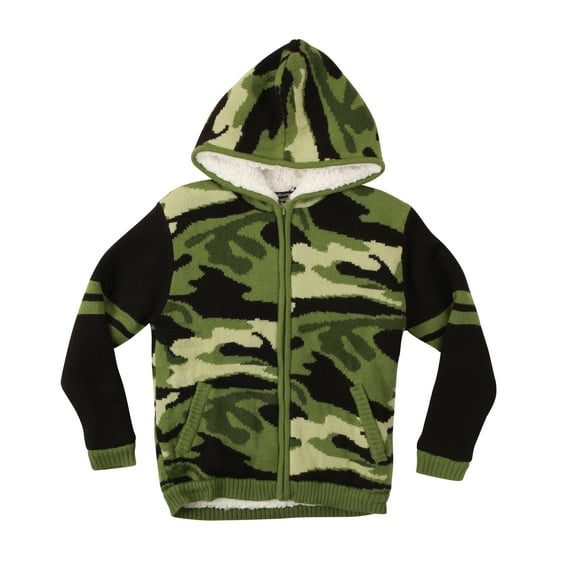 #followme Boys Sweater Zip Hoodie Jacket 98704-10503-8 (Boys 10-12, Camouflage)