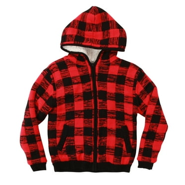 #followme Boys Sweater Zip Hoodie Jacket 98704-10503-8 (Boys 2T, Buffalo Plaid)