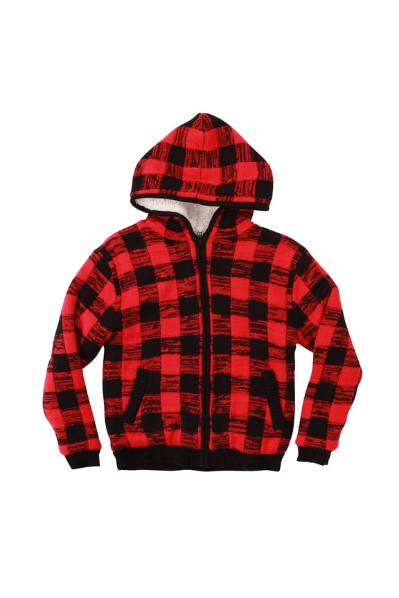 #followme Boys Sweater Zip Hoodie Jacket 98704-10503-8 (Buffalo Plaid, 14-16 Years)