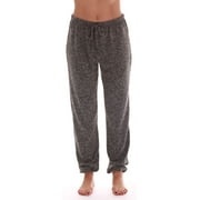 #followme Buffalo Plaid Flannel Pajama Joggers for Womens (Black, Large)