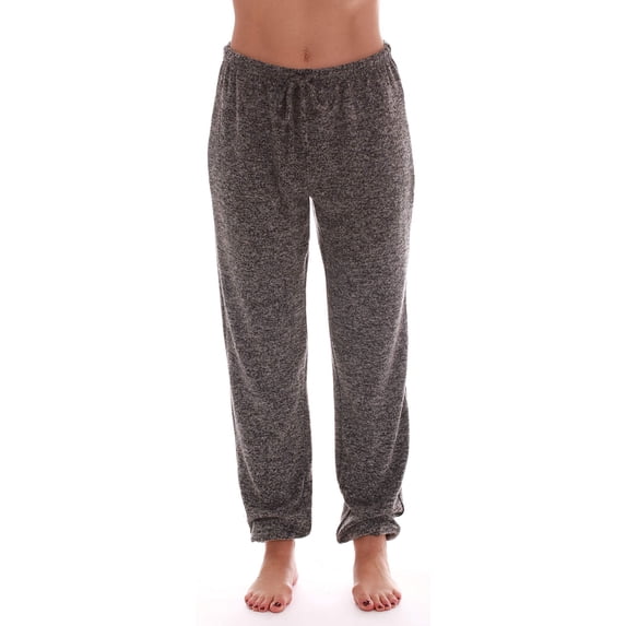 #followme Buffalo Plaid Flannel Pajama Joggers for Womens (Black, Small)