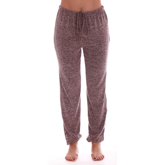 #followme Buffalo Plaid Flannel Pajama Joggers for Womens (Burgundy, Medium)