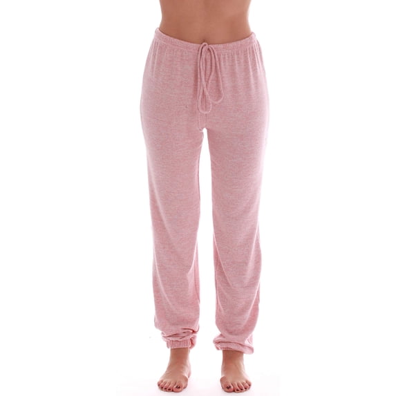 #followme Buffalo Plaid Flannel Pajama Joggers for Womens (Coral, X-Large)