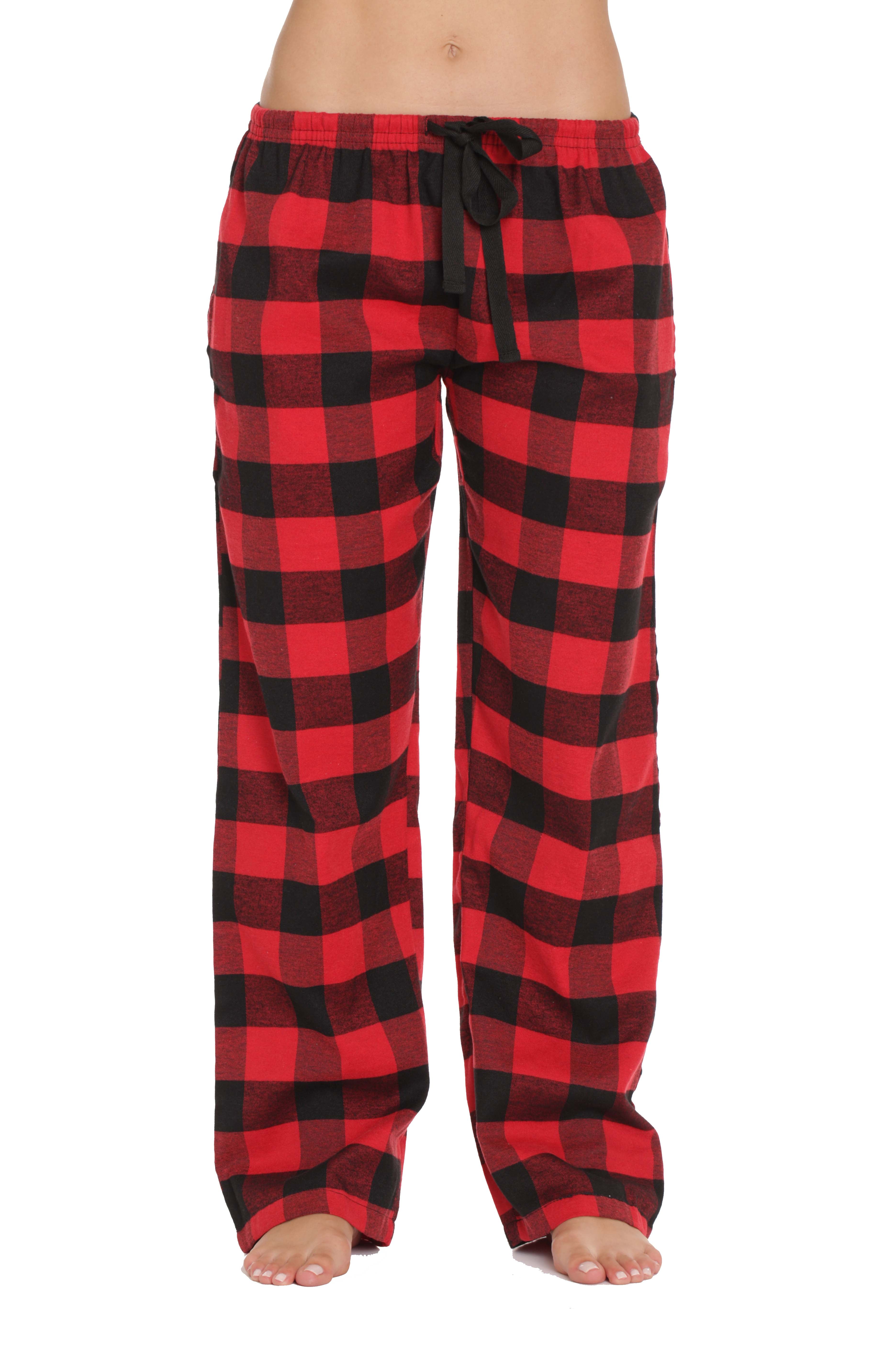 #followme Buffalo Plaid Flannel Pajama Pants for Women with Pockets (Red -  Buffalo Plaid, 2X)