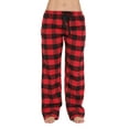 thumbnail image 1 of #followme Buffalo Plaid Flannel Pajama Pants for Women with Pockets (Red - Buffalo Plaid, Small), 1 of 3