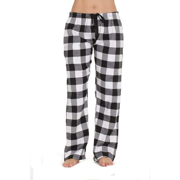 #followme Buffalo Plaid Flannel Pajama Pants for Women with Pockets (White - Buffalo Plaid, 2X)