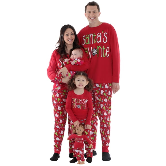 #FollowMe Family Cotton Womens Pajama Set Soft, Stylish Coordinated Sleepwear (Santa's Favorite Womens, Womens X-Large)