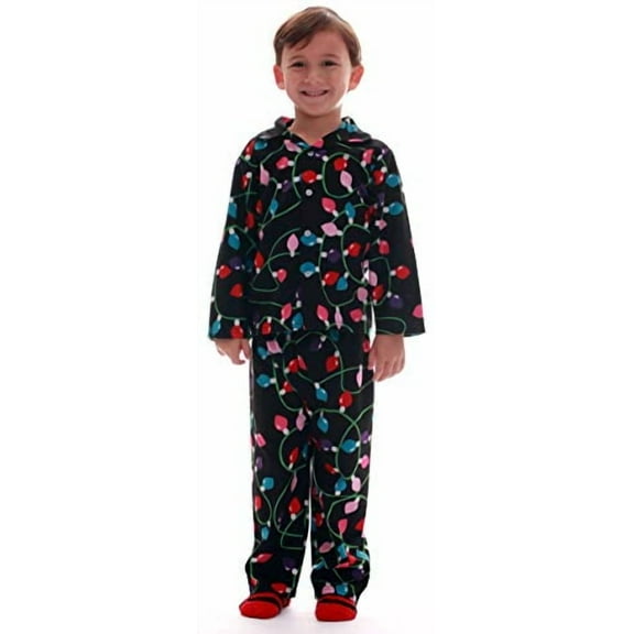 #followme Family Pajamas Flannel Kids Pajama Set (Christmas Lights, 7)