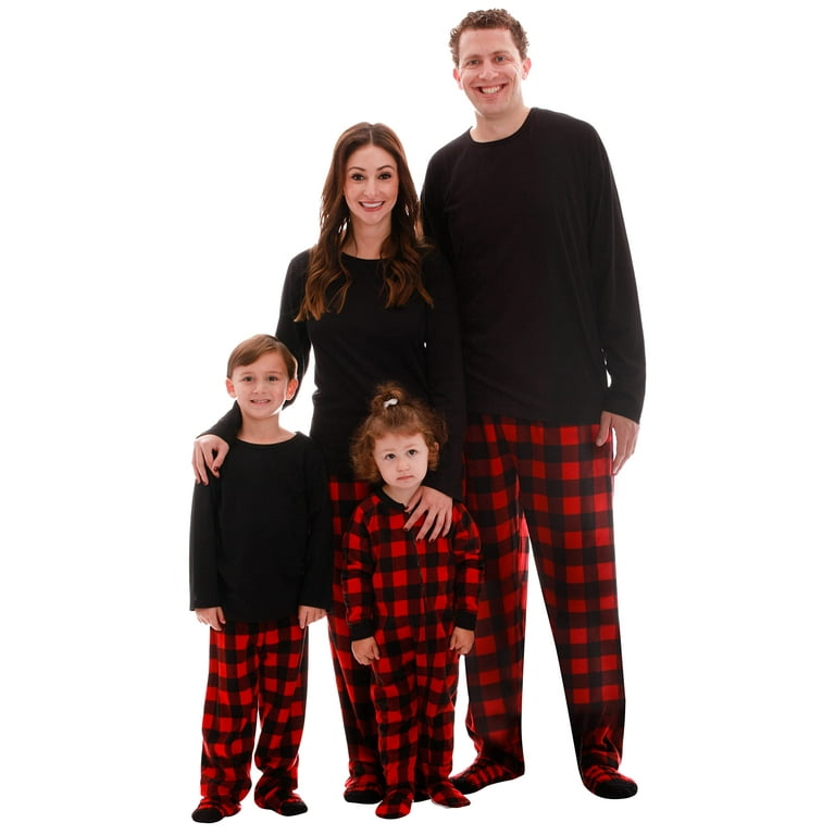 followme Family Pajamas Microfleece Mens Pajama Set Buffalo Plaid